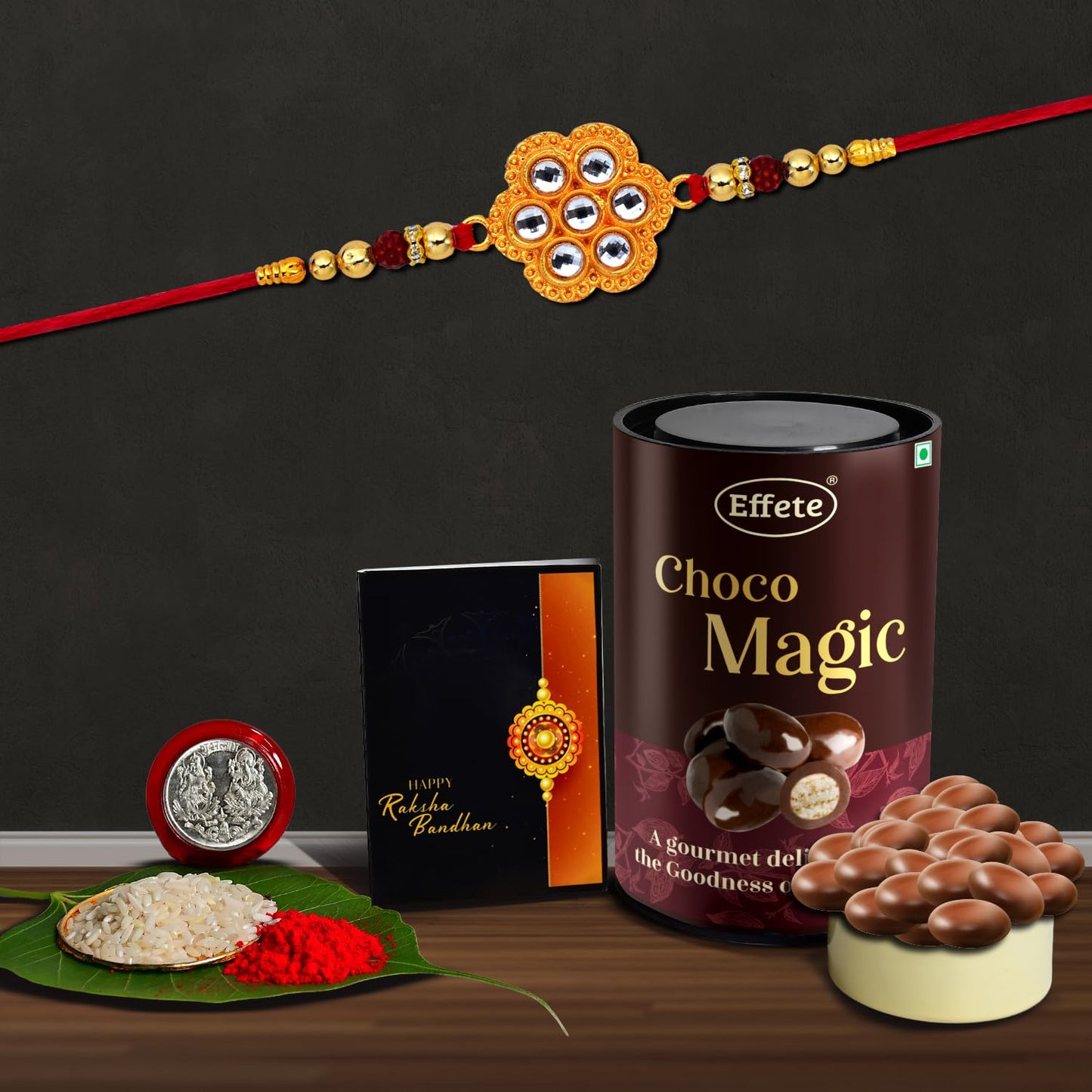 (K1_531_em) Rakhi Combo With Chocolate Magic Rakhi Chocolate For Brother Fancy Rakhis For Men Stylish Rakhi With Gift Rakhi Combo Set Of 1 Chocolate