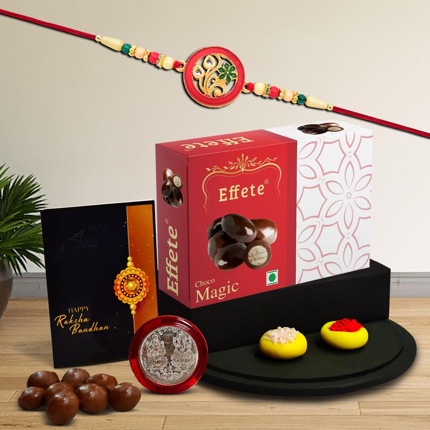 Rakhi (K1_518_em32) Chocolate Magic 32gm Rakhi For Brother With Gift Rakhi With Chocolate Rakhi Combo For Brother Set Of 1 Rakhi Chocolate