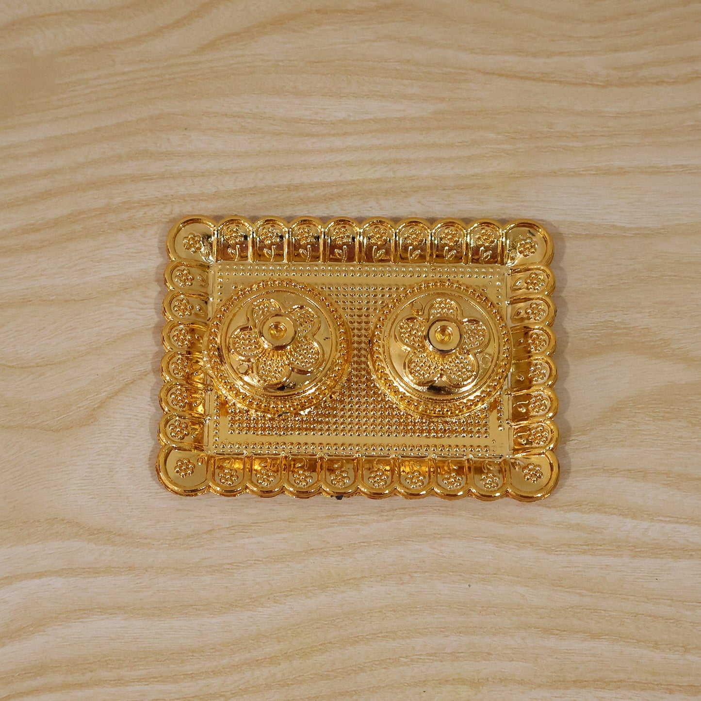 Kumkum Holder Elegant Golden Floral Pooja Accessories