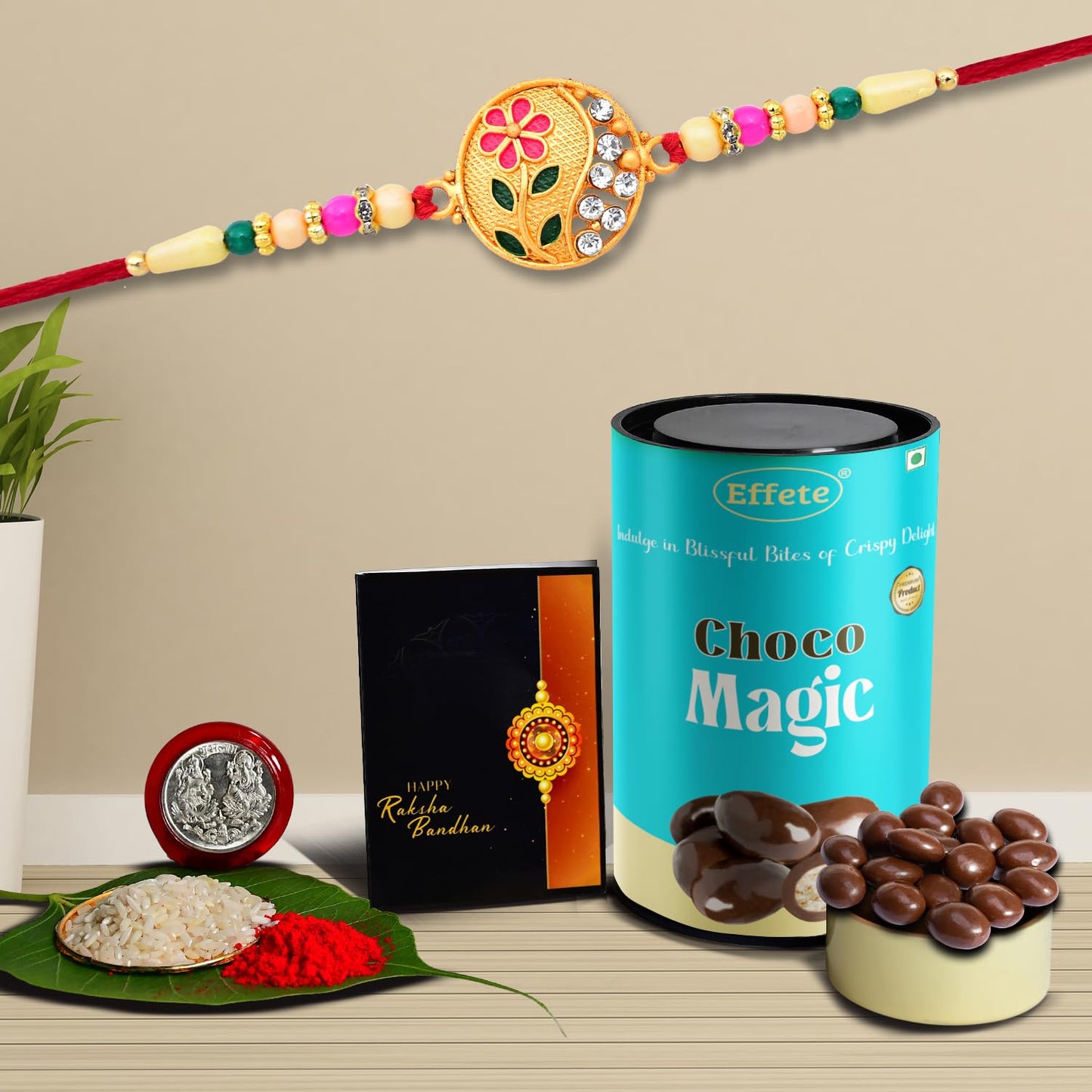 Rakhi (K1_507_cm) Chocolate Magic Rakhi For Brother With Gift Fancy Rakhis For Men Stylish Rakhi Combo For Brother Set Of 1 Rakhi Chocolate