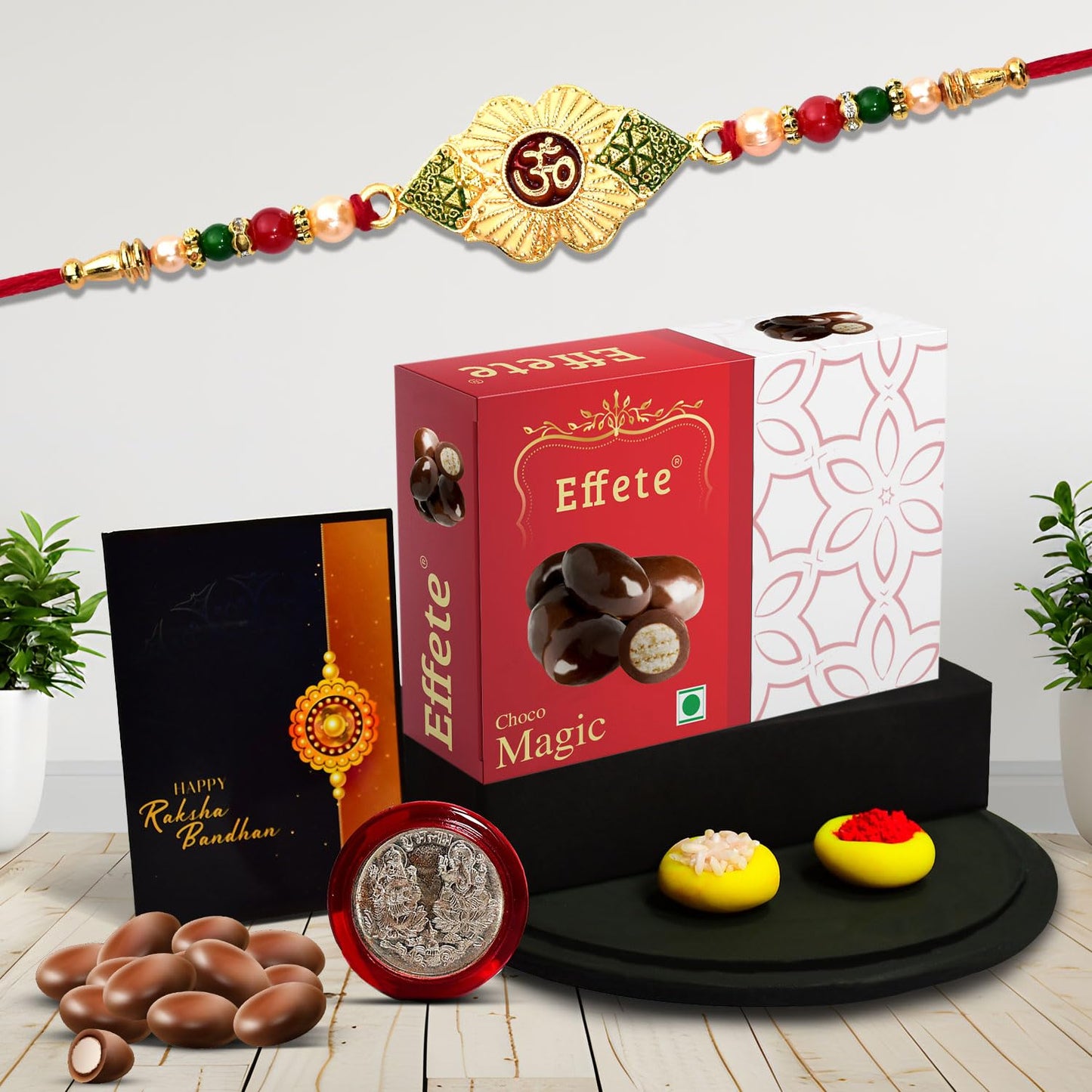 Rakhi (K1_263_em32) Chocolate Magic 32gm Rakhi For Brother With Gift Rakhi With Chocolate Rakhi Combo For Brother Set Of 1 Rakhi Chocolate