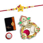 Rakhi For Brother Set Of 1 With Dish Silver Coin  Greeting Card Rakhi For Brother And Bhabhi Rakhi With Gift For Brother Rakhi For Kids Rakhi Set Rakhi Combo (K1_274_aa3)