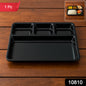 Plastic 4-compartment Rectangular Meal Serving Tray  Sectioned Dining Plate (1 Pc)