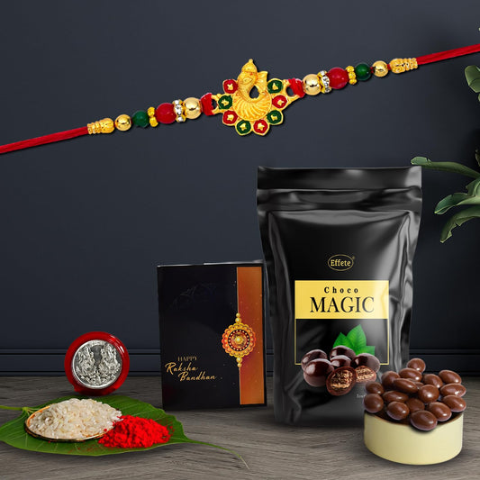 (K1_266_sm) Rakhi Combo With Choco Magic (Pouch) Rakhi  Chocolate For Brother Rakhi With Chocolate Rakhi With Gift Rakhi Combo Set Of 1 Rakhi Chocolate