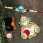 Rakhi For Brother Set Of 1 With Dish Silver Coin  Greeting Card Rakhi For Brother And Bhabhi Rakhi With Gift For Brother Rakhi For Kids Rakhi Set Rakhi Combo (K1_310_aa3)