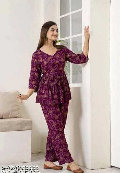 Women's Printed Co-Ord Set, Co-Ord Sets For Girls and Women