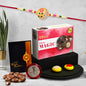 (K1_507_cm32) Rakhi Combo With Chocolate Magic 32gm Pooja Coin Greeting Card Rakhi Gift Hamper Rakhi For Brother With Gift Chocolate Gift Pack Fancy Rakhis For Men Set Of 1